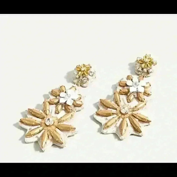 J Crew Golden Blossom Statement Earrings - Picture 1 of 5